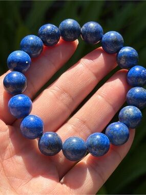 12mm Lapis Lazuli Beaded Stretch Bracelet 2193